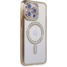 iPhone 15 Pro Kılıf Joke Simli Magneticsafe Kılıf - GOLD-(5796) - EMTHBA6764-3827