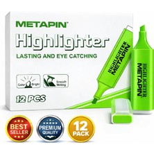 Metapin Fosforlu Kalem Neon Renkler Yeşil 12 Adet