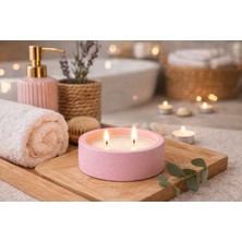 Çift Fitilli Japon Kiraz Çiçeği Kokulu Beton Mum-Ev Yapımı Dekoratif&hediyelik Mum