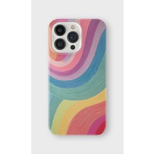 Lelia iPhone 14 Pro Uyumlu Baskılı Şeffaf Telefon Kılıfı | Koleksiyon: Colorwave Flux