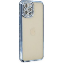 SHN iPhone 12 Pro Kılıf Joke Taşlı Silikon - MAVI-(5796) - TJAILD8825-4615