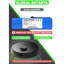 Global Batarya Dreame D9 Max Uyumlu Akıllı Robot Süpürge Bataryası 14.4V 7000MAH Li-Ion Pil (Ultra Kapasite)