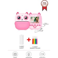 Torima CMR-21 Pembe Dijital Video Kayıt Fotoğraf Çocuk Kamerası Termal Resim Kağıt Baskılı Yazıcı
