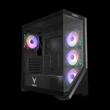 Vento VG4202FLA Atx Tower, 850W 80+ Siyah,  Temperli Cam, Rgb, Mesh, Atx Gamıng Kasa