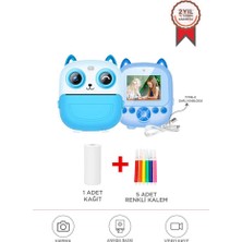 Torima Dijital Fotoğraf Makineleri Çocuk Termal Resim Kağıt Baskılı Yazıcı Kamera Video Makinesi CMR21 Mavi