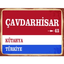 BiveSa Kütahya Ili Çavdarhisar Ilçesi  Retro Ahşap Sokak Tabelası