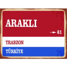 BiveSa Trabzon Ili Araklı Ilçesi  Retro Ahşap Sokak Tabelası