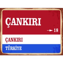 BiveSa Çankırı Ili Retro Ahşap Sokak Tabelası