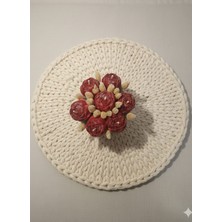 Yeşil Beton Vazo Üzerindesolmayan Mum Buketi