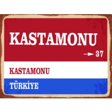 BiveSa Kastamonu Ili Retro Ahşap Sokak Tabelası