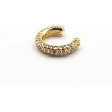 Sose Moda Zirkon Taşlı Halka Earcuff – Gold, Sıkıştırmalı, Anti Alerjik Kıkırdak Küpe