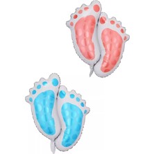 Patladı Gitti Cinsiyet Belirleme Partisi Kız Mı Erkek Mi Boy Or Girl Mavi Ayak Izi ve Pembe Ayak Izi Balon