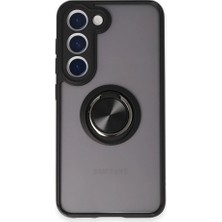 Genel Tedarik Samsung Galaxy S23 Kılıf Montreal Yüzüklü Silikon Kapak - SIYAH-(5796) - EMTHBA7486-7561