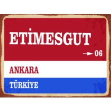 BiveSa Ankara Ili Etimesgut Ilçesi  Retro Ahşap Sokak Tabelası