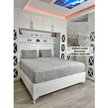 Zebra Model Welsoft Yumuşak Kış Aylarının Vazgeçilmez Yatak Koruyucu Örtüsü - Açık Gri - 140X200