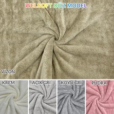 Düz Model Welsoft Yumuşak Kış Aylarının Vazgeçilmez Yatak Koruyucu Örtüsü - Pudra - 160X200