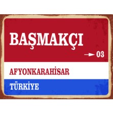 BiveSa Afyonkarahisar Ili Başmakçı Ilçesi  Retro Ahşap Sokak Tabelası
