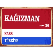 BiveSa Kars Ili Kağızman Ilçesi  Retro Ahşap Sokak Tabelası