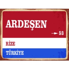 BiveSa Rize Ili Ardeşen Ilçesi  Retro Ahşap Sokak Tabelası