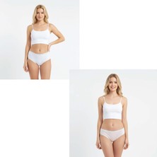 Bonbon Kadın Pamuklu İnce Dantelli 2'Li Paket Slip Külot BB2164