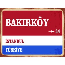 BiveSa Istanbul Ili Bakırköy Ilçesi  Retro Ahşap Sokak Tabelası