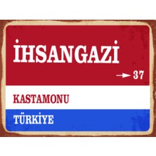 BiveSa Kastamonu Ili Ihsangazi Ilçesi  Retro Ahşap Sokak Tabelası
