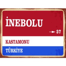 BiveSa Kastamonu Ili Inebolu Ilçesi  Retro Ahşap Sokak Tabelası