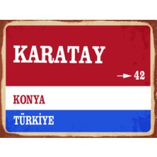 BiveSa Konya Ili Karatay Ilçesi  Retro Ahşap Sokak Tabelası