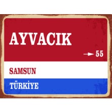 BiveSa Samsun Ili Ayvacık Ilçesi  Retro Ahşap Sokak Tabelası