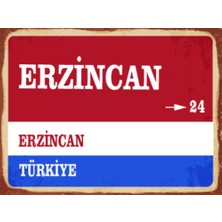 BiveSa Erzincan Ili Retro Ahşap Sokak Tabelası