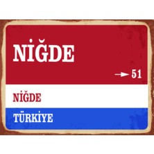 BiveSa Niğde Ili Retro Ahşap Sokak Tabelası