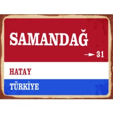BiveSa Hatay Ili Samandağ Ilçesi  Retro Ahşap Sokak Tabelası
