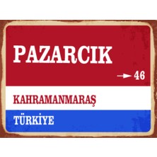 BiveSa Kahramanmaraş Ili Pazarcık Ilçesi  Retro Ahşap Sokak Tabelası
