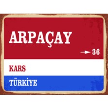 BiveSa Kars Ili Arpaçay Ilçesi  Retro Ahşap Sokak Tabelası