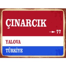 BiveSa Yalova Ili Çınarcık Ilçesi  Retro Ahşap Sokak Tabelası