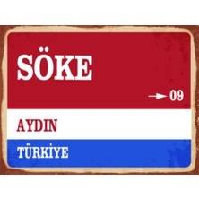 BiveSa Aydın Ili Söke Ilçesi  Retro Ahşap Sokak Tabelası
