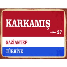BiveSa Gaziantep Ili Karkamış Ilçesi  Retro Ahşap Sokak Tabelası