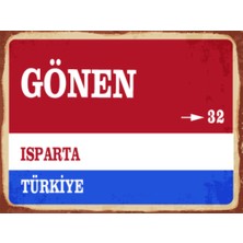 BiveSa Isparta Ili Gönen Ilçesi  Retro Ahşap Sokak Tabelası