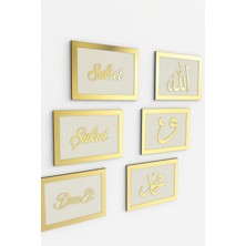 Evsay Gold Pleksi Duvar Süsü 6 Parça Set Gold