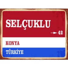 BiveSa Konya Ili Selçuklu Ilçesi  Retro Ahşap Sokak Tabelası