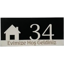 6. Pro Ev Motifli Ahşap Kapı Numaralığı
