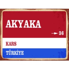 BiveSa Kars Ili Akyaka Ilçesi  Retro Ahşap Sokak Tabelası