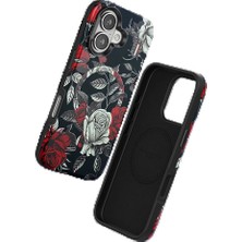 Bodrum Ekipman iPhone 16 Flower Series Magsafe Kapak - SIYAH-(5796) - ERFI2407-2955