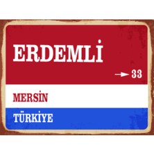 BiveSa Mersin Ili Erdemli Ilçesi  Retro Ahşap Sokak Tabelası