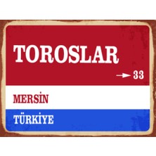 BiveSa Mersin Ili Toroslar Ilçesi  Retro Ahşap Sokak Tabelası