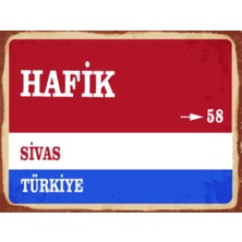BiveSa Sivas Ili Hafik Ilçesi  Retro Ahşap Sokak Tabelası
