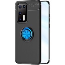 Khayra Huawei P40 Kılıf Range Yüzüklü Silikon - SIYAH-MAVI-(5796) - ESZAOC2635-5438