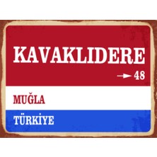 BiveSa Muğla Ili Kavaklıdere Ilçesi  Retro Ahşap Sokak Tabelası