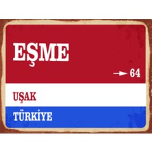 BiveSa Uşak Ili Eşme Ilçesi  Retro Ahşap Sokak Tabelası