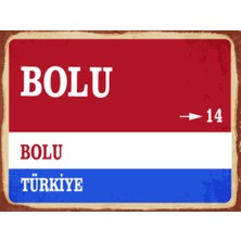 BiveSa Bolu Ili Retro Ahşap Sokak Tabelası